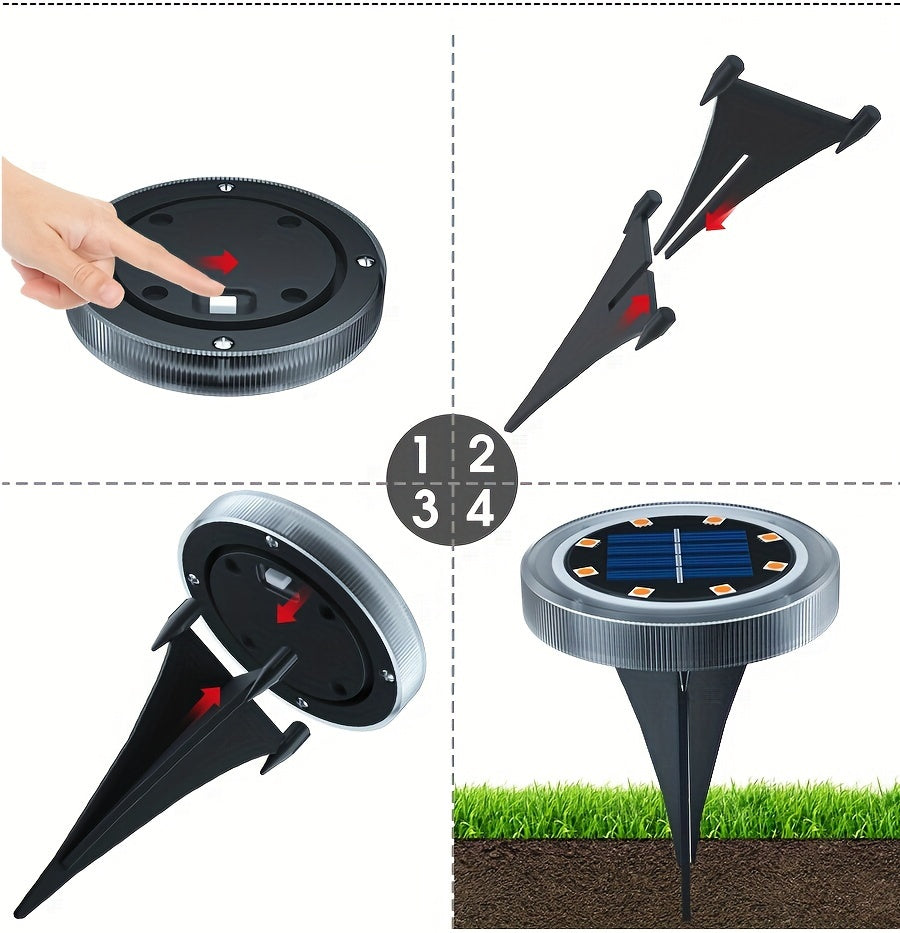 Solar Lamp Lawn LED Powerd Non-Slip Lamp Landscape Light Waterproof IP65 Decorative Outdoor Garden Yard Patio Path Stairs