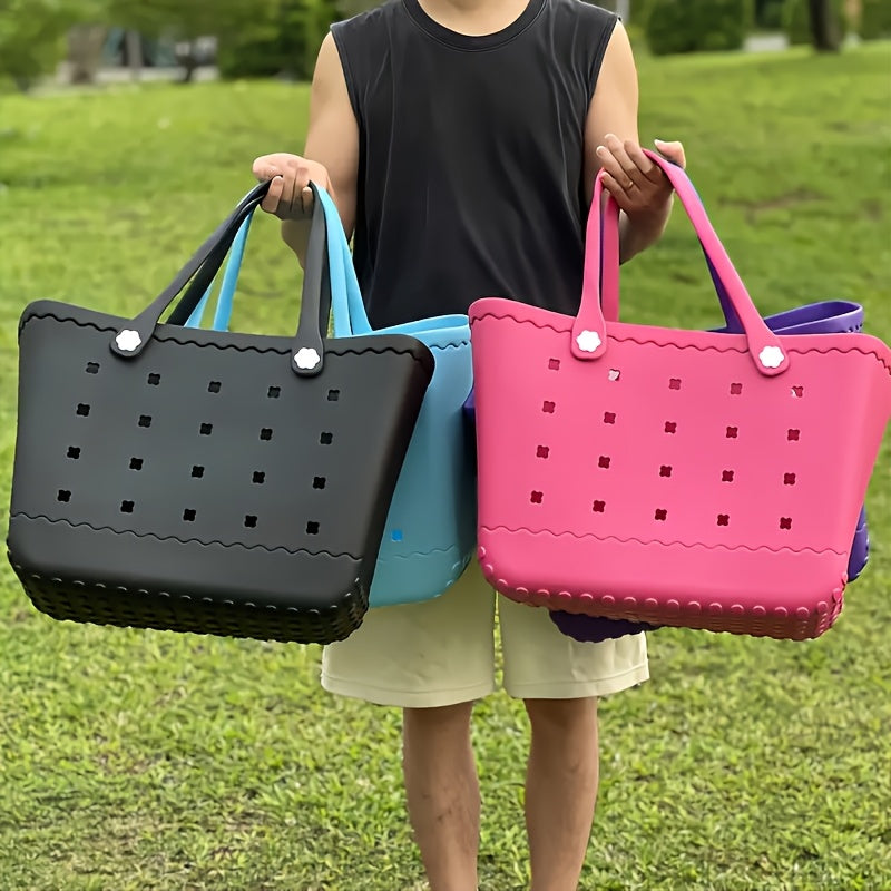 New Spring EVA Tote Bag High Quality Beach Bag, Spill-proof, Easy to Clean Sturdy And Durable Tote Bag Extra-large Capacity for Shopping, Travel, Parties, Outdoor Activities, Beach Essentials Perfect New Year Gift for Loved O