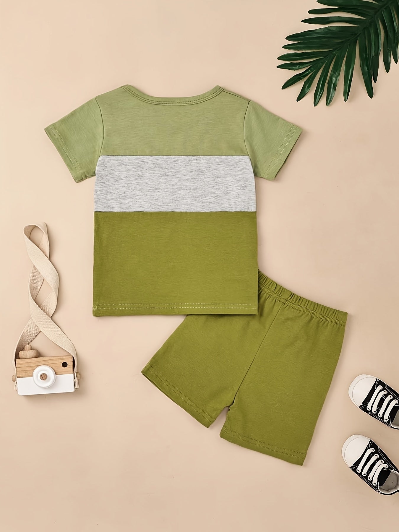 Baby Boy Clothes Toddler Boy Summer Outfits Short Sleeve Patchwork Top T-shirt & Pocket Pant Set 2 Piece 12 Months-4T