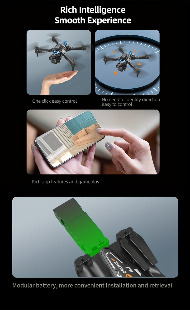 C10 Drone With Aerial Camera Three, 360° Infrared Obstacle Avoidance, Remote Control Boys And Girls Gifts, Outdoor Games