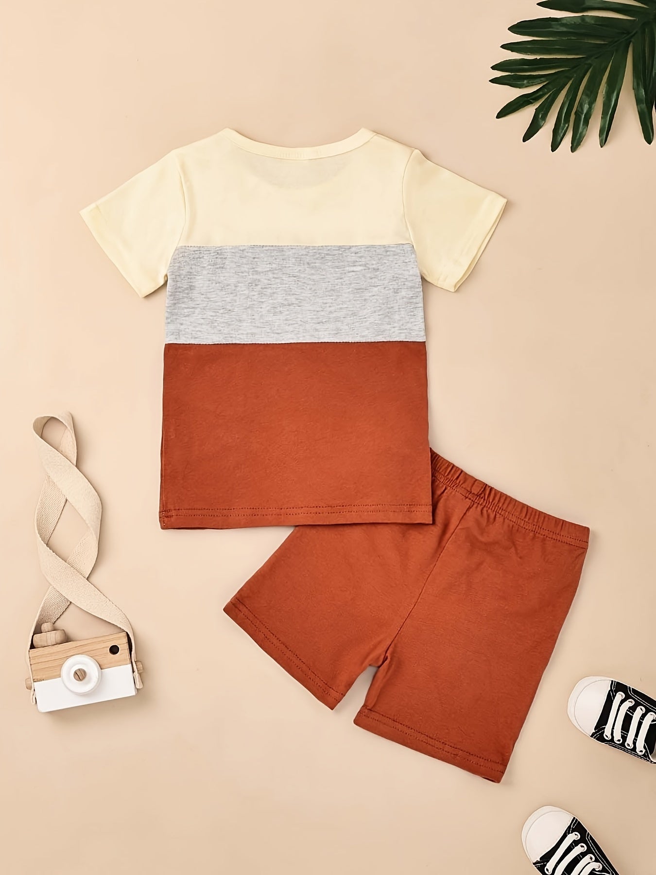 Baby Boy Clothes Toddler Boy Summer Outfits Short Sleeve Patchwork Top T-shirt & Pocket Pant Set 2 Piece 12 Months-4T