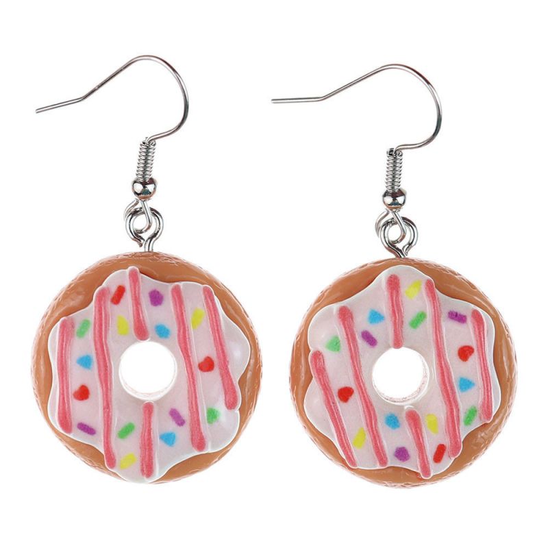 6 Pairs Realistic Chocolate Donut Earrings - Fake Food with Sprinkles (January Birthstone Suitable for Women &) |, Outfits, Casual Attire | Cute & Playful Donut Pendants