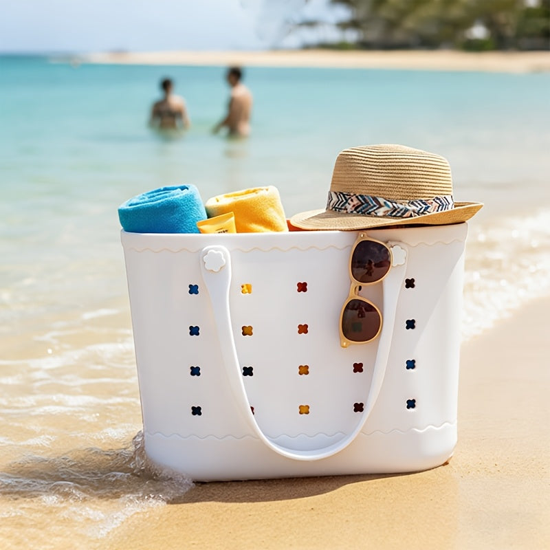 New Spring EVA Tote Bag High Quality Beach Bag, Spill-proof, Easy to Clean Sturdy And Durable Tote Bag Extra-large Capacity for Shopping, Travel, Parties, Outdoor Activities, Beach Essentials Perfect New Year Gift for Loved O
