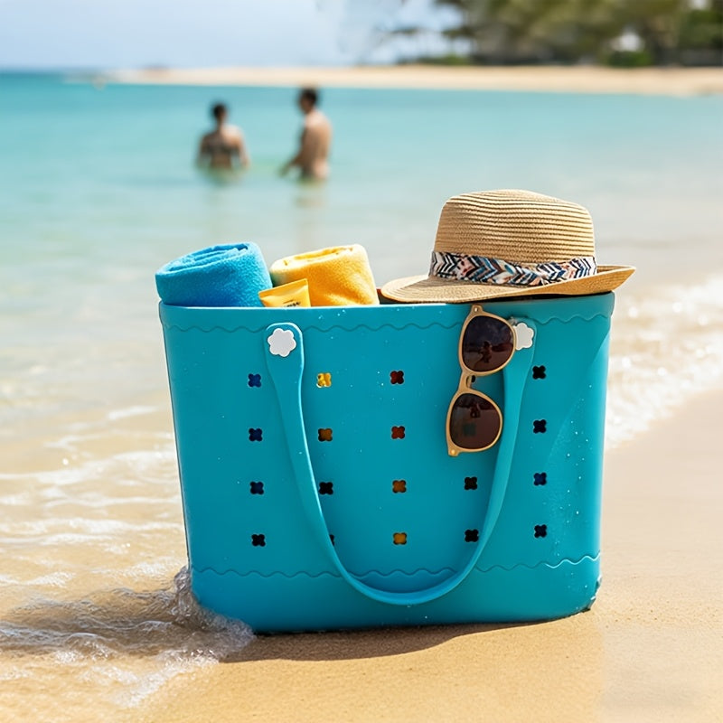 New Spring EVA Tote Bag High Quality Beach Bag, Spill-proof, Easy to Clean Sturdy And Durable Tote Bag Extra-large Capacity for Shopping, Travel, Parties, Outdoor Activities, Beach Essentials Perfect New Year Gift for Loved O