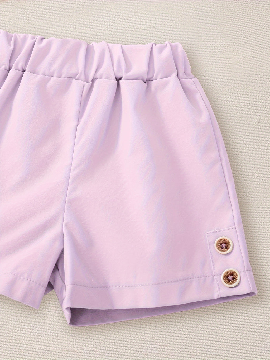 2-Piece Purple Heart Tank Top + Shorts Set Girl's Holiday Leisure Summer Outdoor Outfits Gift
