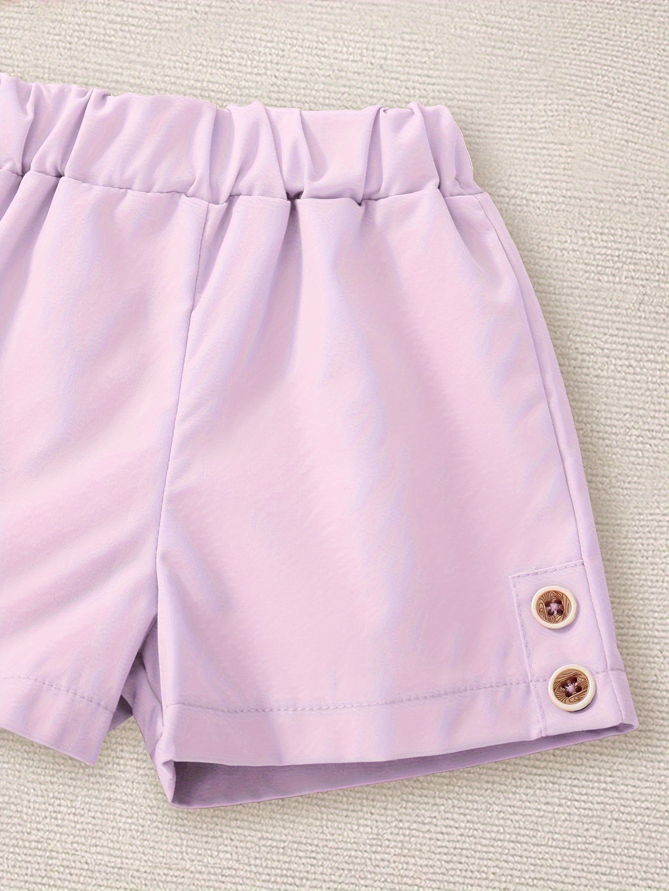 2-Piece Purple Heart Tank Top + Shorts Set Girl's Holiday Leisure Summer Outdoor Outfits Gift