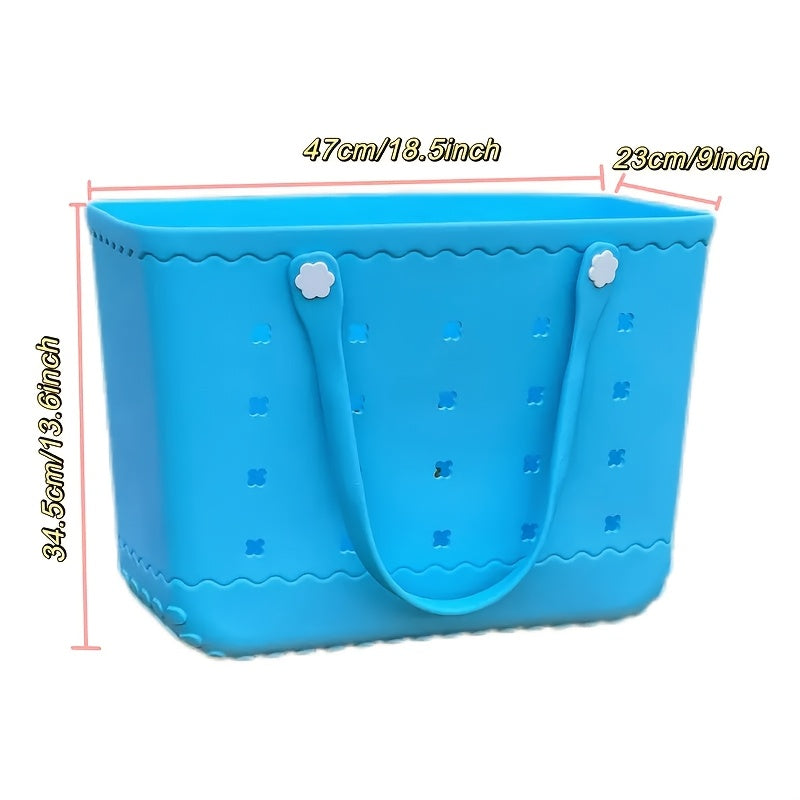 New Spring EVA Tote Bag High Quality Beach Bag, Spill-proof, Easy to Clean Sturdy And Durable Tote Bag Extra-large Capacity for Shopping, Travel, Parties, Outdoor Activities, Beach Essentials Perfect New Year Gift for Loved O