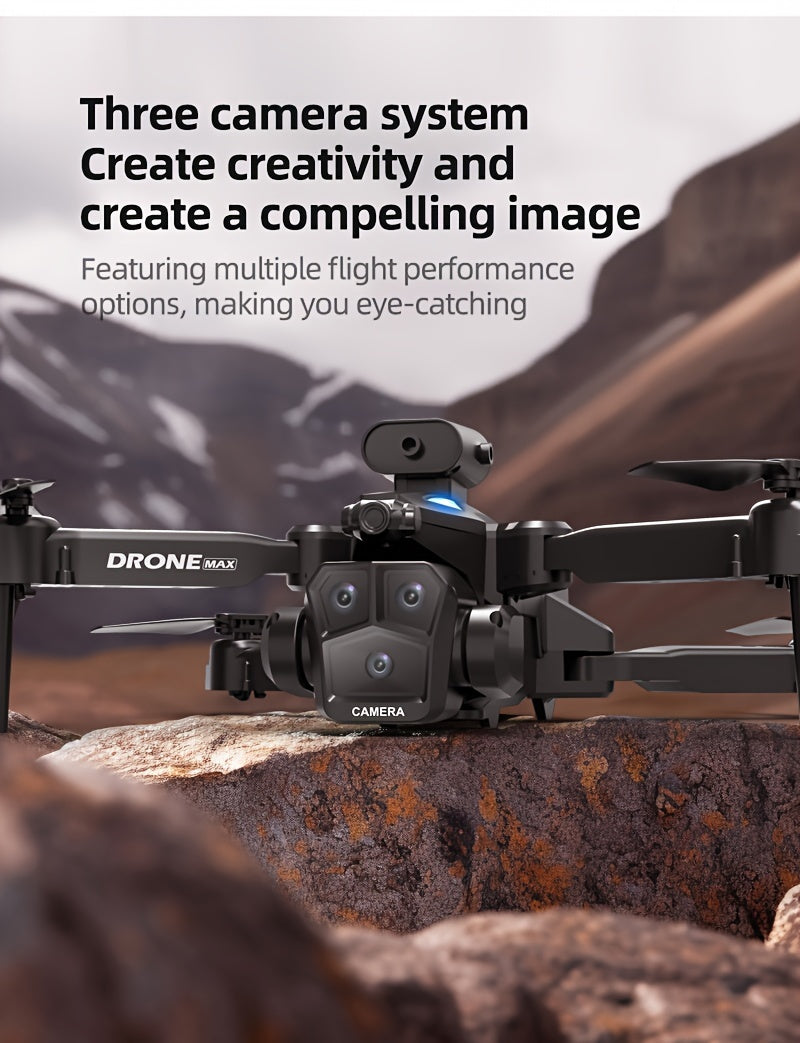 C10 Drone With Aerial Camera Three, 360° Infrared Obstacle Avoidance, Remote Control Boys And Girls Gifts, Outdoor Games