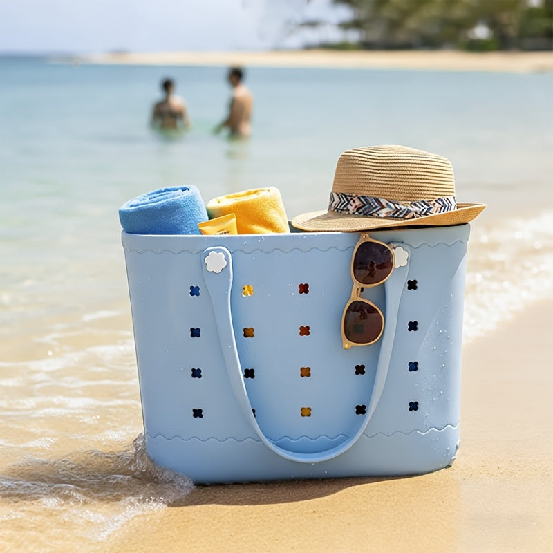 New Spring EVA Tote Bag High Quality Beach Bag, Spill-proof, Easy to Clean Sturdy And Durable Tote Bag Extra-large Capacity for Shopping, Travel, Parties, Outdoor Activities, Beach Essentials Perfect New Year Gift for Loved O