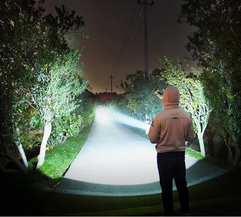 Super Bright Rechargeable LED Flashlight | 20W Outdoor Tactical Torch
