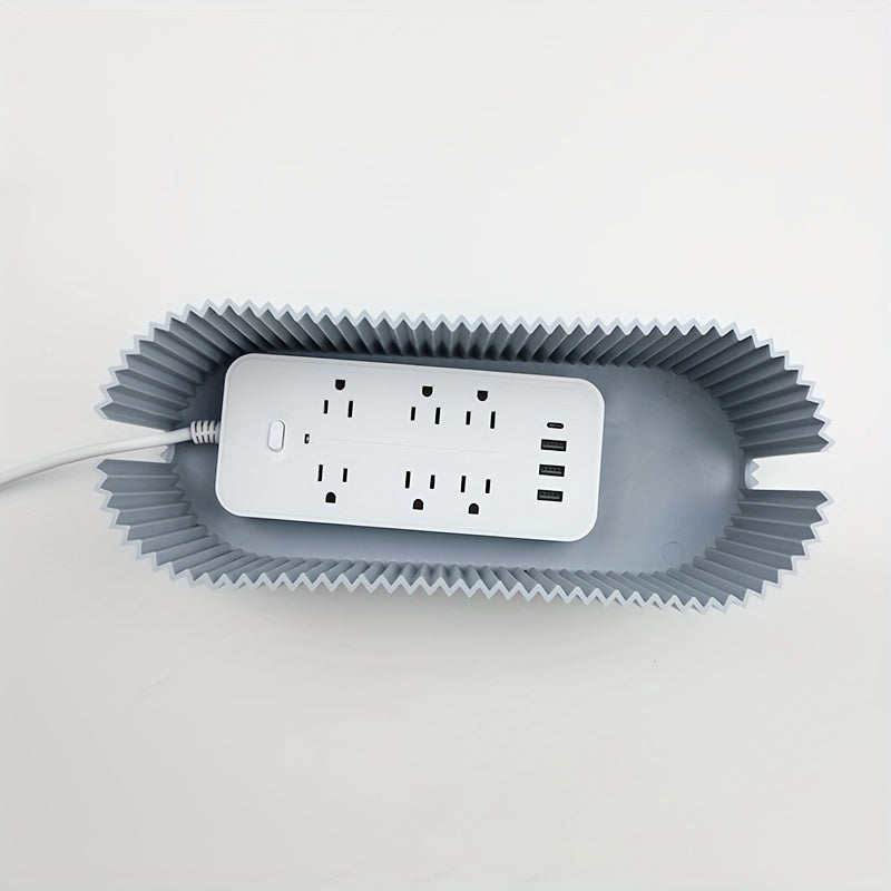 1pc High-Capacity Cable Storage Box - Space-Saving Desktop Cord Organizer with Lid for Office, Home Office, Living Room, and Home Storage & Organization