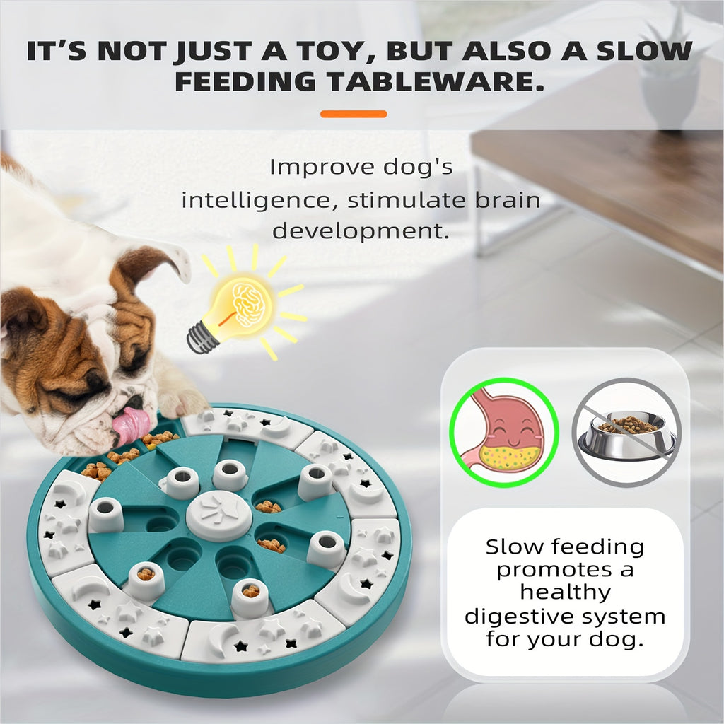 IQ Dog Puzzle Toy Level 2 in 1 Dogs Brain Stimulating Toys Mental Stimulation Treat/Food Puzzles Feeder Dispenser Interactive Puppy Smart Games