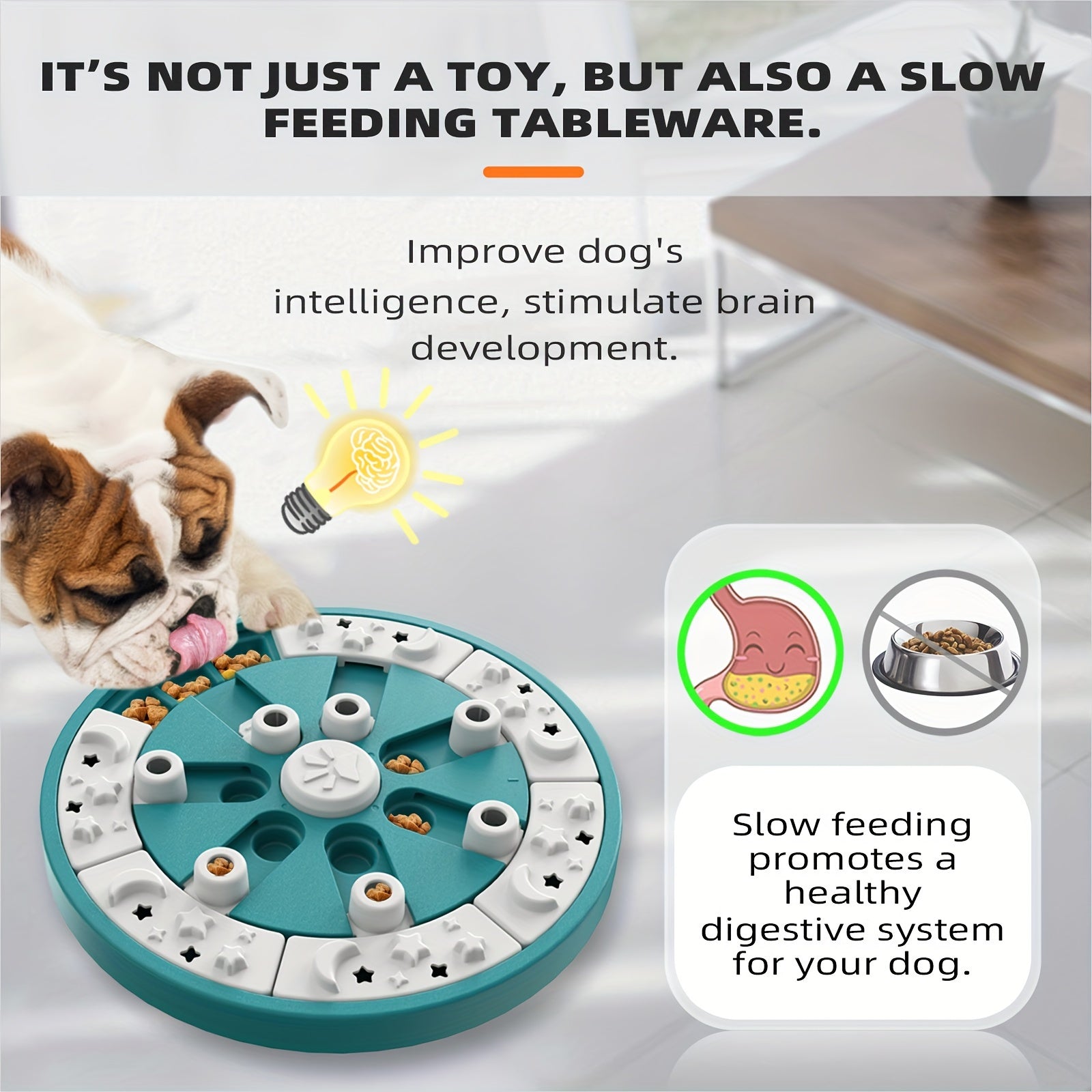 IQ Dog Puzzle Toy Level 2 in 1 Dogs Brain Stimulating Toys Mental Stimulation Treat/Food Puzzles Feeder Dispenser Interactive Puppy Smart Games