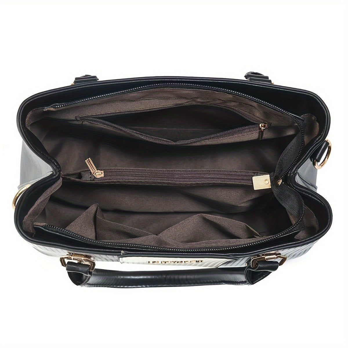 Stylish Colorblock Chic Tote Bag - Fashionable Shoulder & Crossbody Handbag with Detachable Strap, Zip Closure, Polyester Lined Interior, and Spacious Compartments for Organization - For Women - Perfect for Work, Shopping, Tr