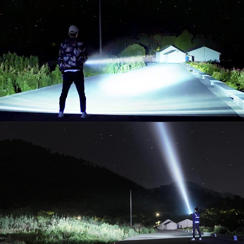 Super Bright Rechargeable LED Flashlight | 20W Outdoor Tactical Torch