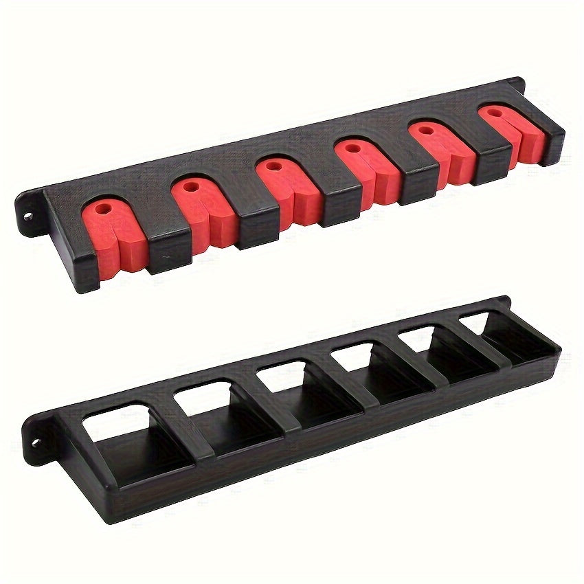 2pcs Black ABS Fishing Rod Holder - Wall-Mounted, High-Density Foam Grip Storage Box with Multiple Compartments for Garage and Sports Equipment Organization, Durable Foam Handle, Fishing Rod Rack