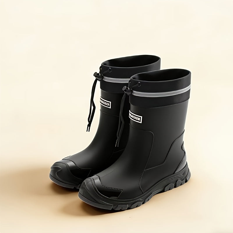 Women's High-end High Quality Rain Boots, Mid-calf Non-slip Rubber Rain Boots with Lightweight Cushioned Soles, Comfortable and Breathable, Suitable for Outdoor Walking, Gardening, and Various Weather Conditions