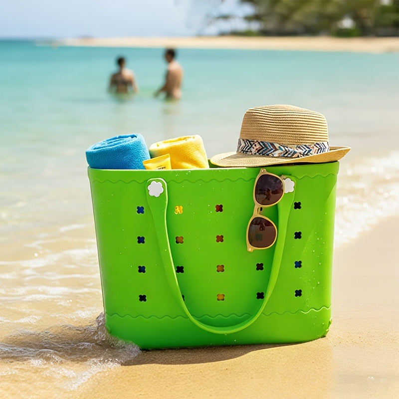 New Spring EVA Tote Bag High Quality Beach Bag, Spill-proof, Easy to Clean Sturdy And Durable Tote Bag Extra-large Capacity for Shopping, Travel, Parties, Outdoor Activities, Beach Essentials Perfect New Year Gift for Loved O