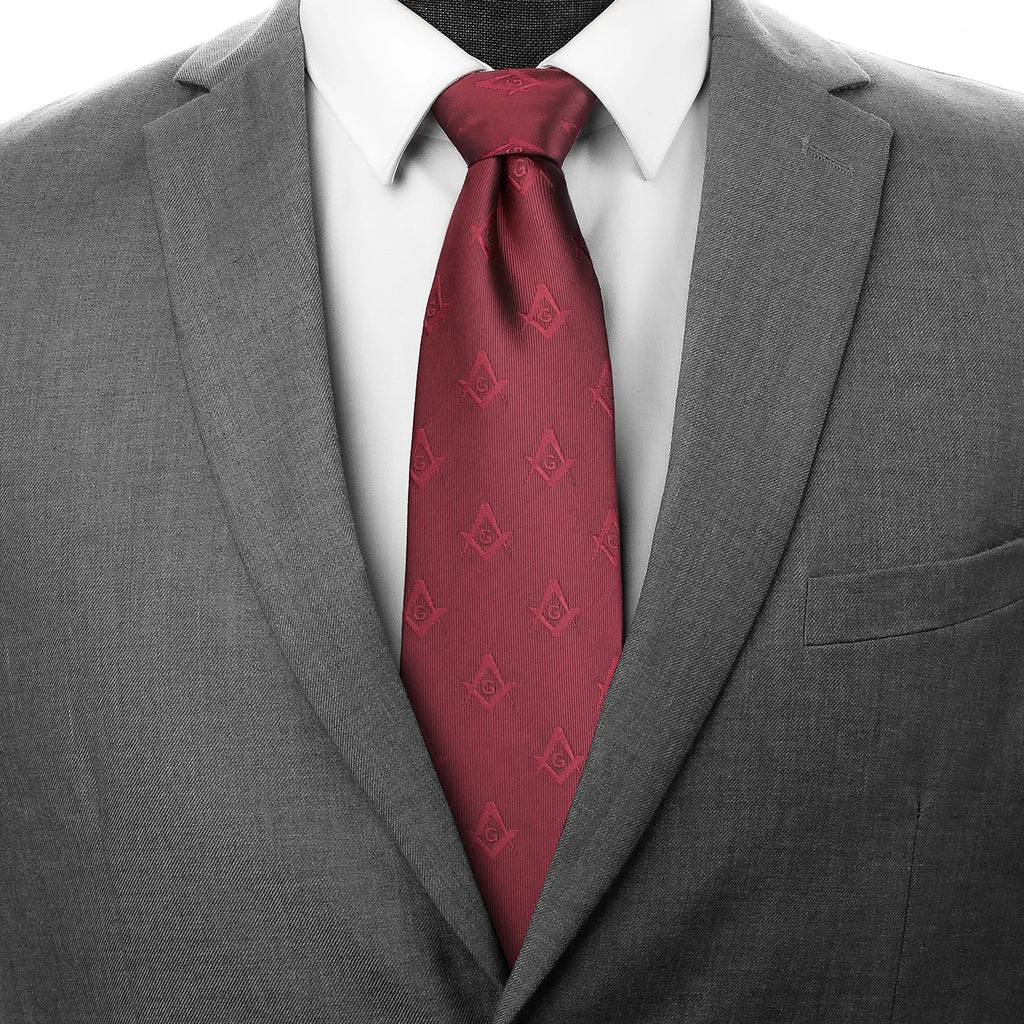 HAWSON New Design Masonic neckties for men Compass G Letter Pattern for Freemason Members  8CM Polyester Tie Party Gift