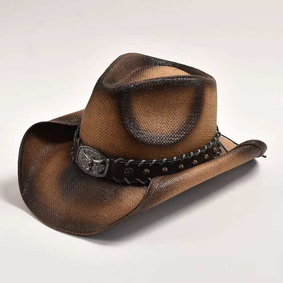 Women's Straw Cowgirl Hat – Wide Brim Shapeable Western Beach Sun Hat | Coastal Cowgirl Style