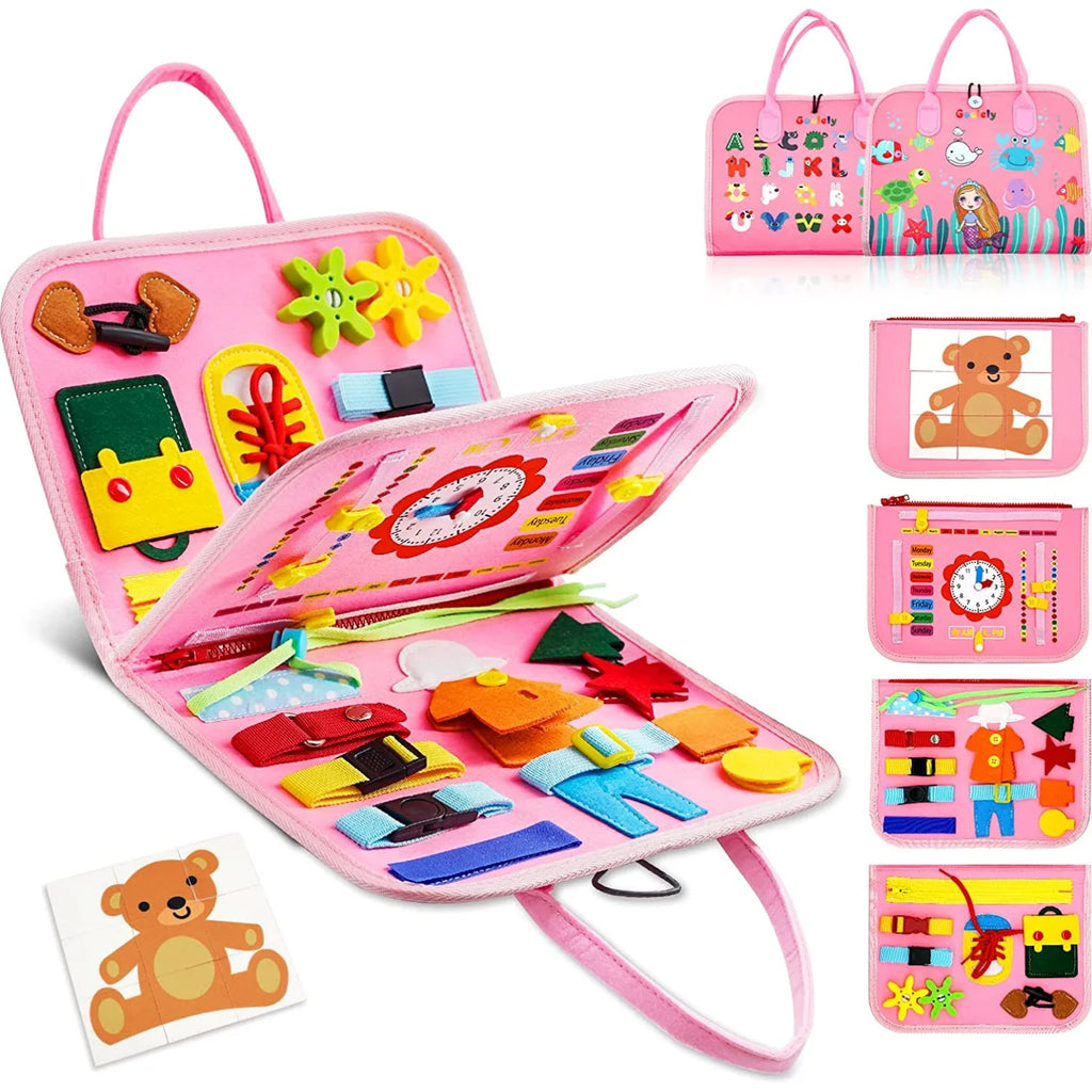 Montessori Toddler Busy Board | Autism Sensory Toy for Life Skills & Motor Development