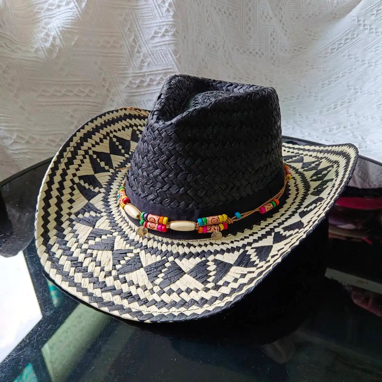 Women's Straw Cowgirl Hat – Wide Brim Shapeable Western Beach Sun Hat | Coastal Cowgirl Style