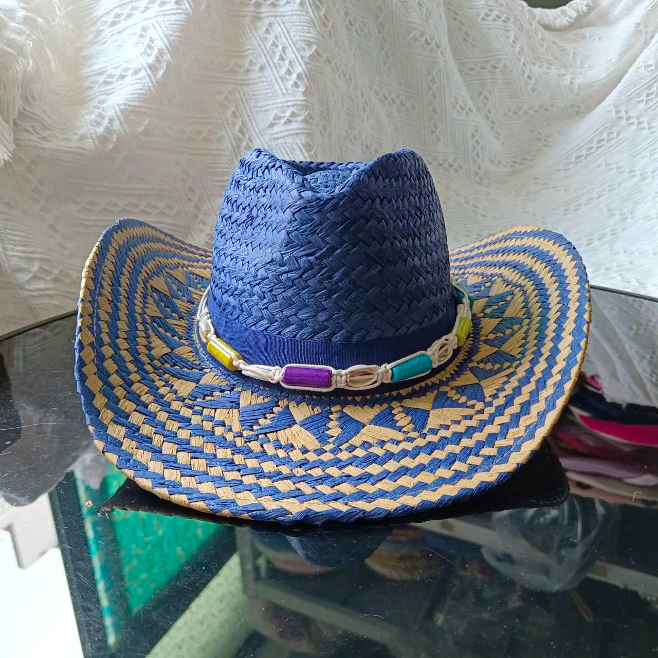 Women's Straw Cowgirl Hat – Wide Brim Shapeable Western Beach Sun Hat | Coastal Cowgirl Style