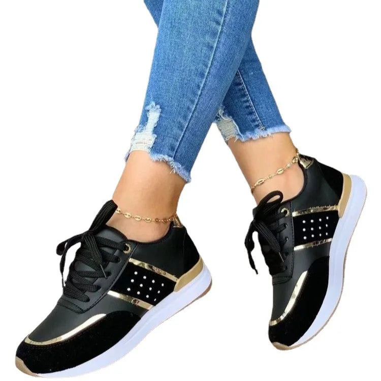 Women's Peep Toe Monk Strap Casual Sneakers
