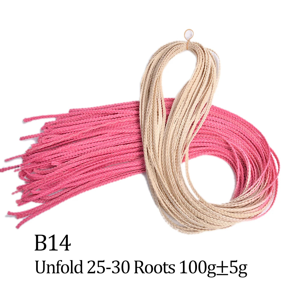 Ombre Zizi Braids Thin Box Braids Crochet Hair Extensions Synthetic Hair Rainbow Thin Zizi Braids Hair Bundles BudaBuda