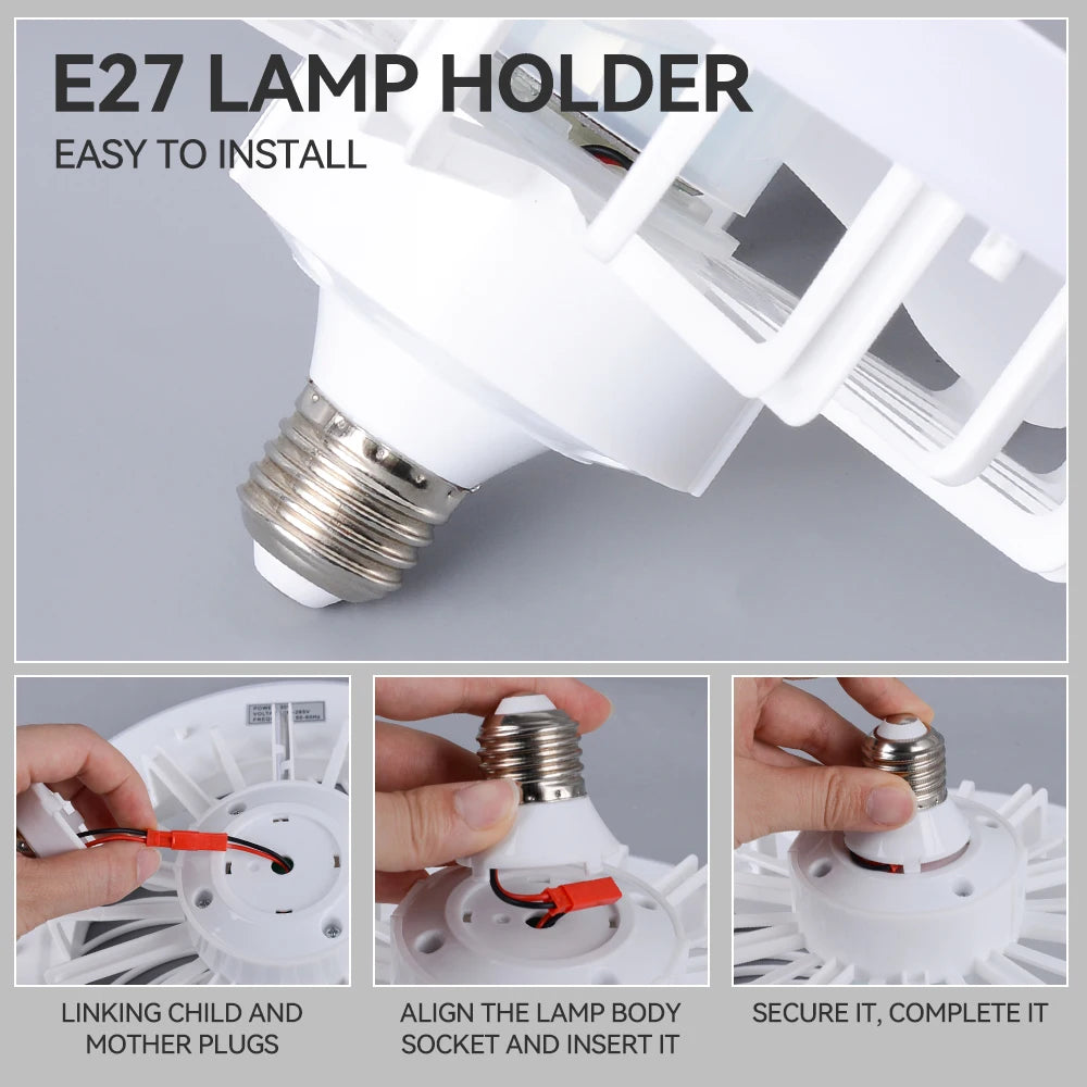 Modern Ceiling Fan Light E27 with Led Light Cooling Remote Fan Lamp Chandelier Wind Speed Room Home Decor PC 29W 3 White 80 100