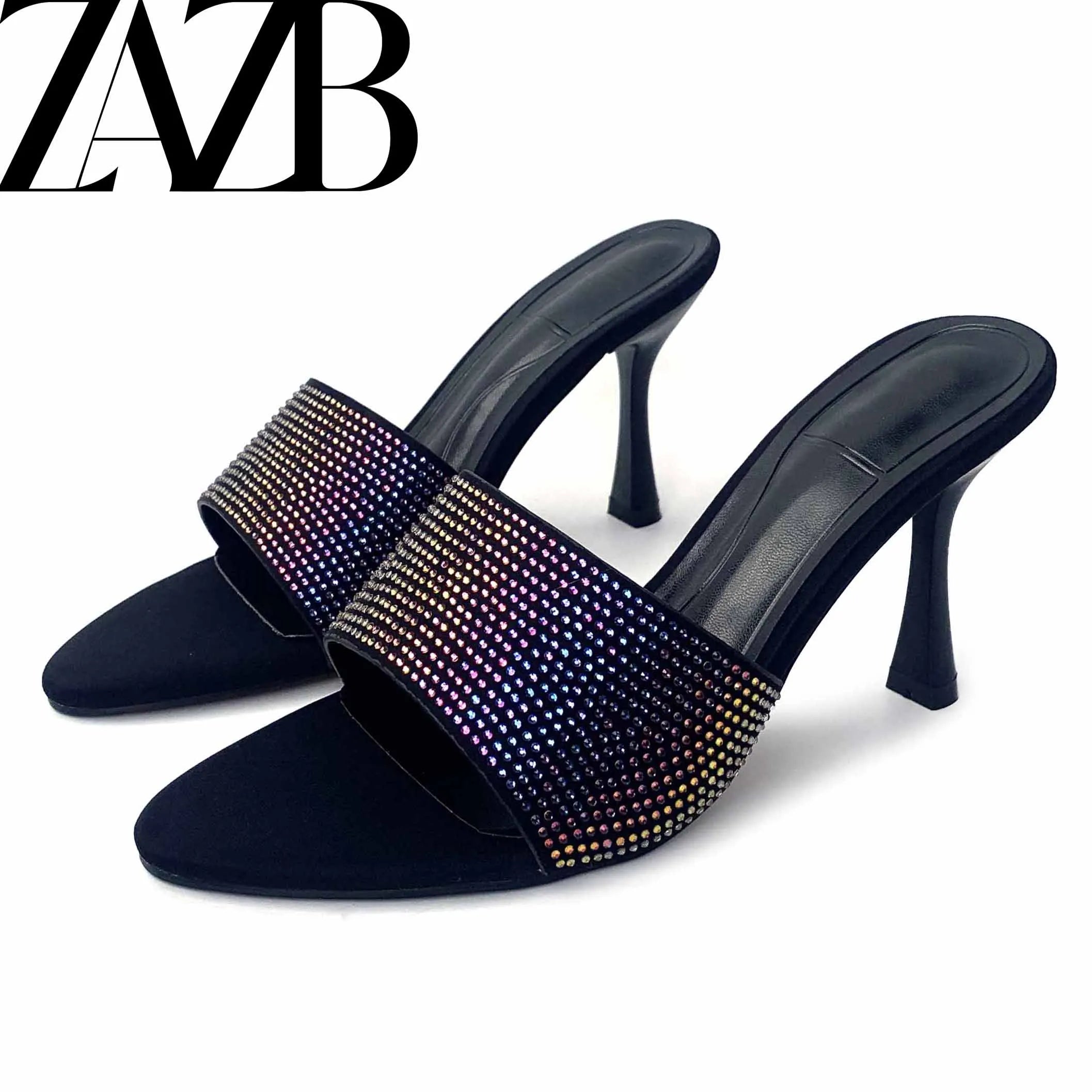 Women's Rhinestone Peep Toe Pointed Sandals