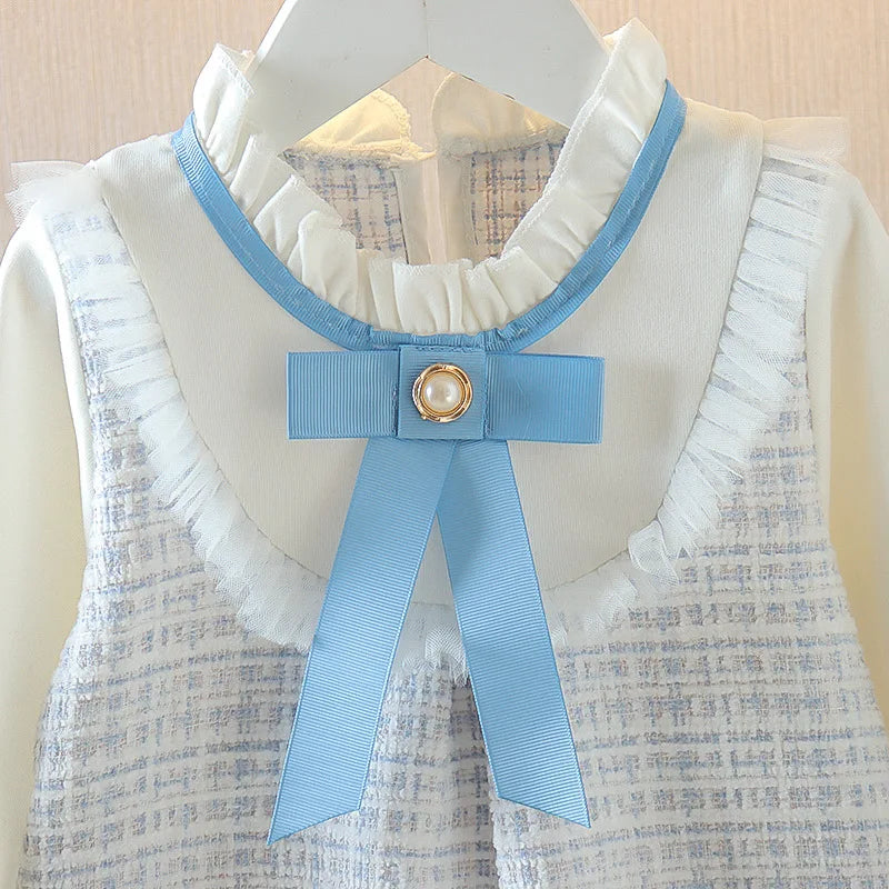 Baby Girl Plaid Long Sleeve A-Line Princess Dress