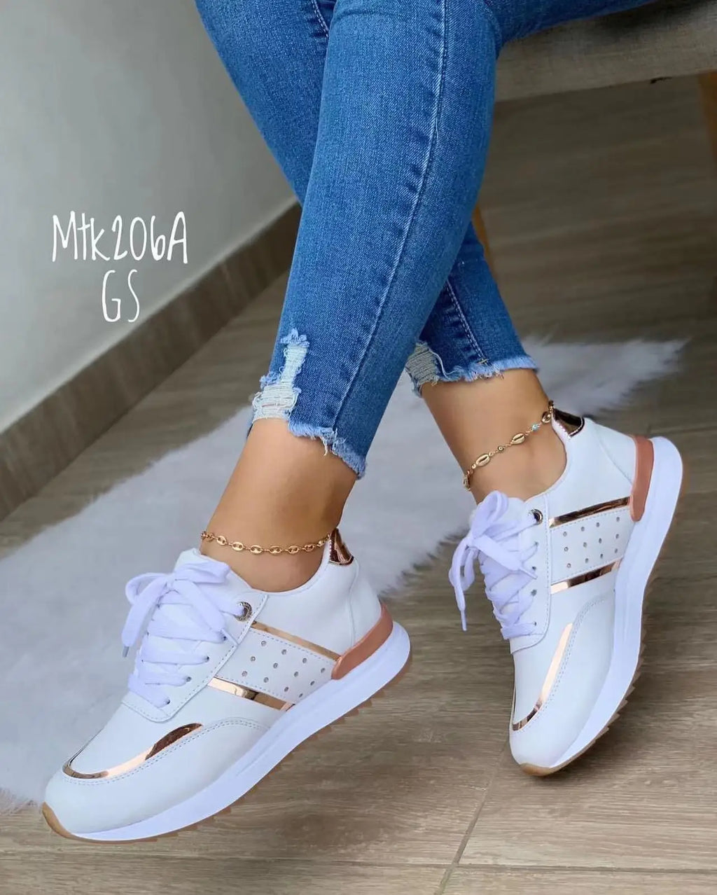 Women's Peep Toe Monk Strap Casual Sneakers