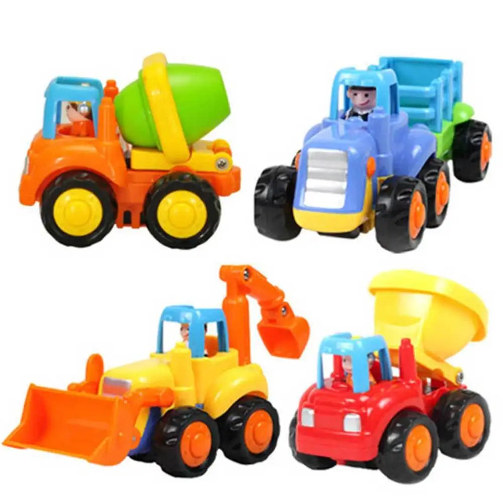 Friction Toy Car Engineering Van Model Kids Educational Vehicle Pull Back Mini Trucks Safe Material Tractors Car Model