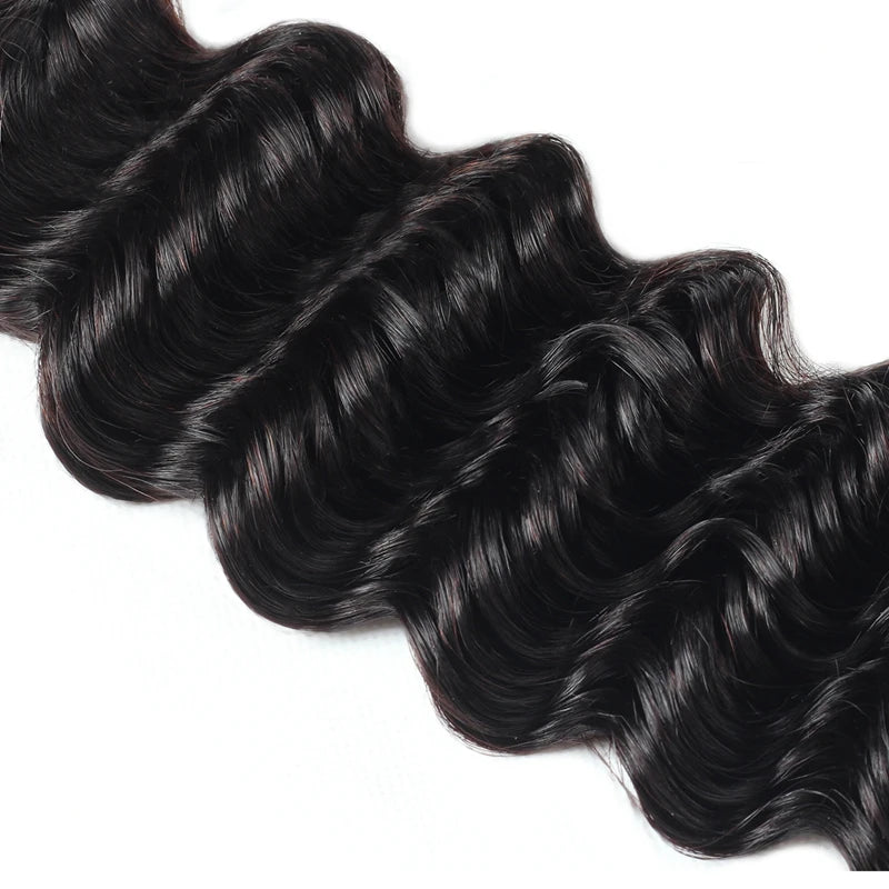 Wholesale 10A Deep Wave Mink Brazilian Virgin Hair Extensions Shein Bundles with Scrunchie Wig Private Label Remy Hair Packaging