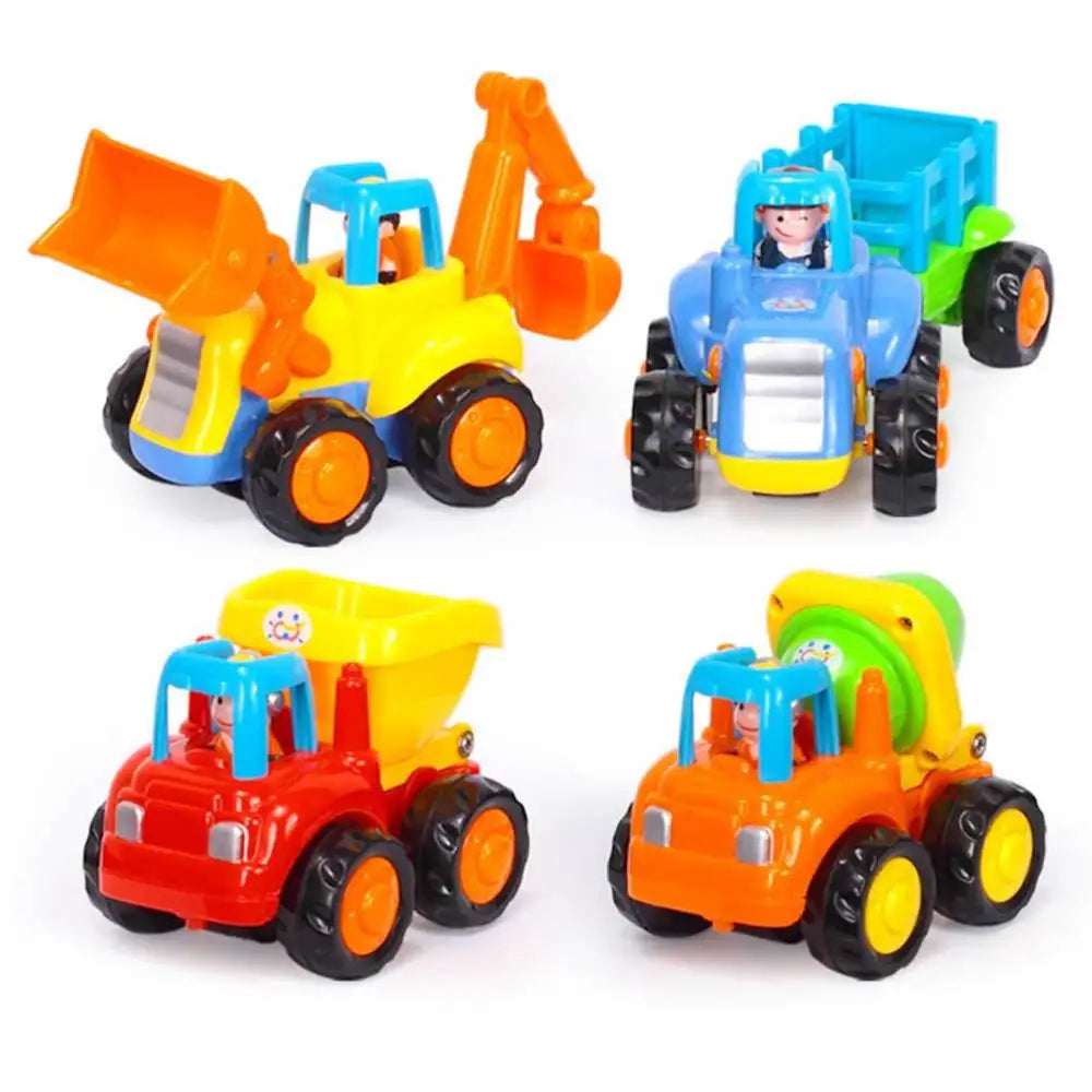 Friction Toy Car Engineering Van Model Kids Educational Vehicle Pull Back Mini Trucks Safe Material Tractors Car Model