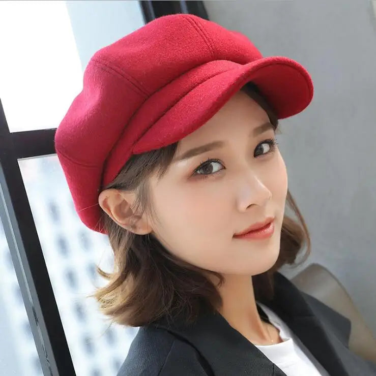 Solid Cotton Octagonal Newsboy Beret Cap – Casual Painter Hat for Women & Men | All Seasons