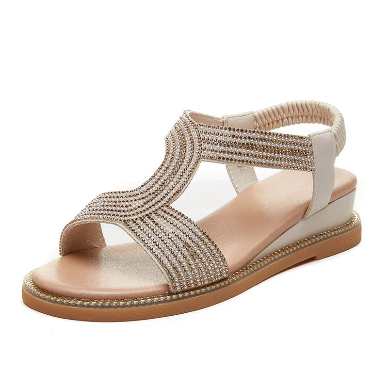 Women's Leopard Print Open Toe Flat Sandals