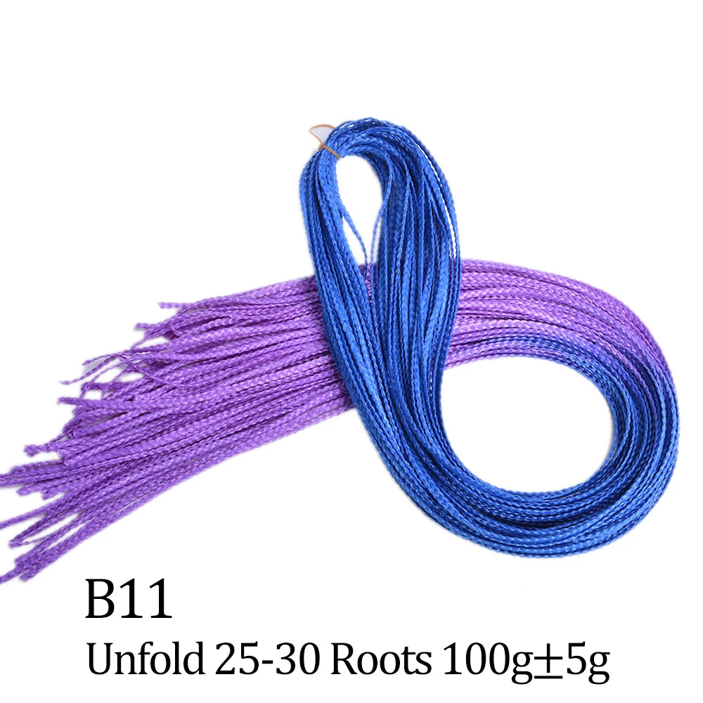 Ombre Zizi Braids Thin Box Braids Crochet Hair Extensions Synthetic Hair Rainbow Thin Zizi Braids Hair Bundles BudaBuda