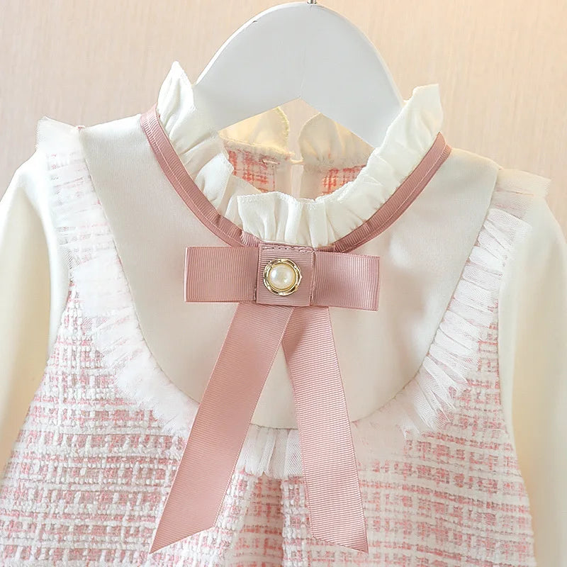 Baby Girl Plaid Long Sleeve A-Line Princess Dress