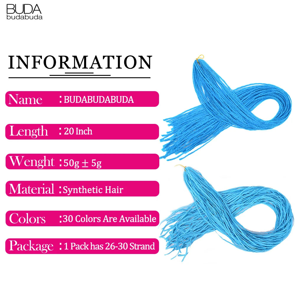 Ombre Zizi Braids Thin Box Braids Crochet Hair Extensions Synthetic Hair Rainbow Thin Zizi Braids Hair Bundles BudaBuda