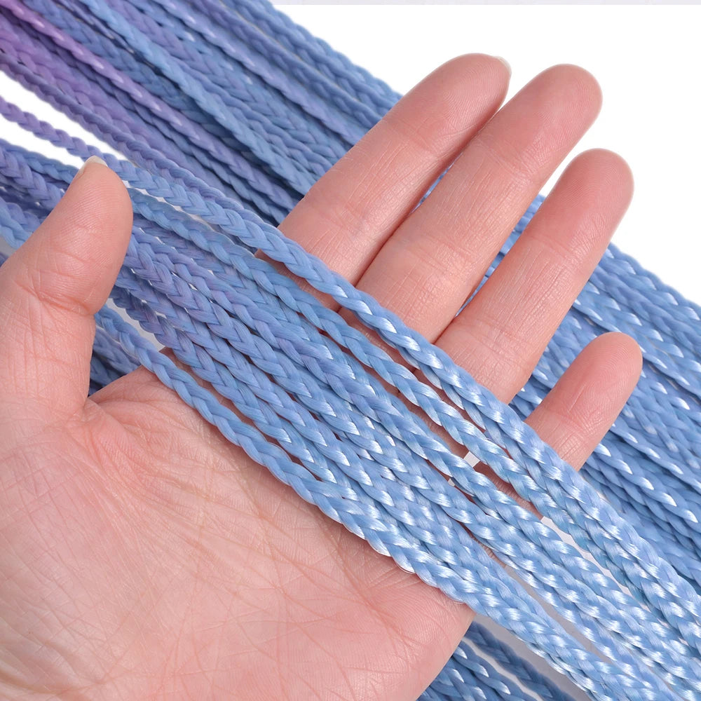Ombre Zizi Braids Thin Box Braids Crochet Hair Extensions Synthetic Hair Rainbow Thin Zizi Braids Hair Bundles BudaBuda
