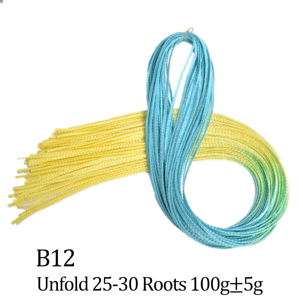 Ombre Zizi Braids Thin Box Braids Crochet Hair Extensions Synthetic Hair Rainbow Thin Zizi Braids Hair Bundles BudaBuda