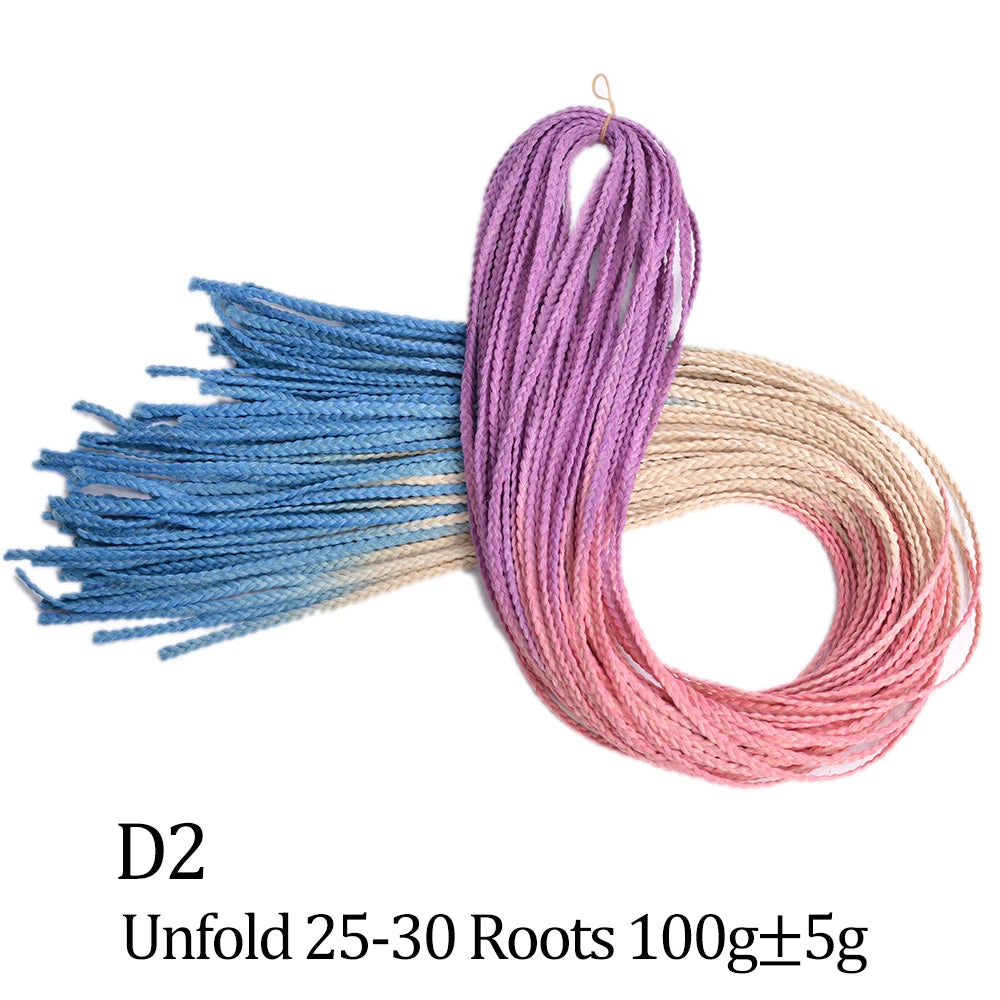 Ombre Zizi Braids Thin Box Braids Crochet Hair Extensions Synthetic Hair Rainbow Thin Zizi Braids Hair Bundles BudaBuda