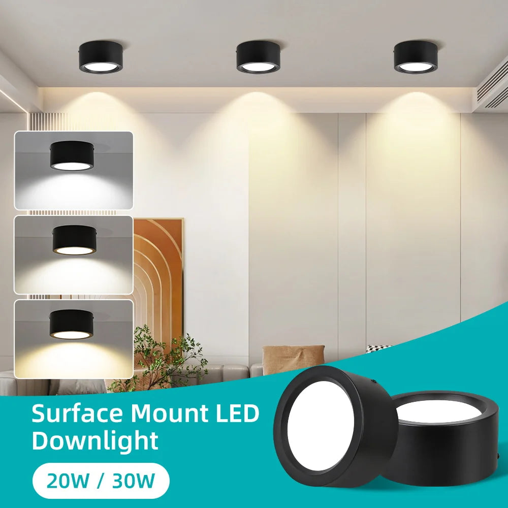 For Home Shop Hotel Commercial Adjustable Light Color Surface Mounted Ceiling Led Downlight,Led Down Light,Downlights