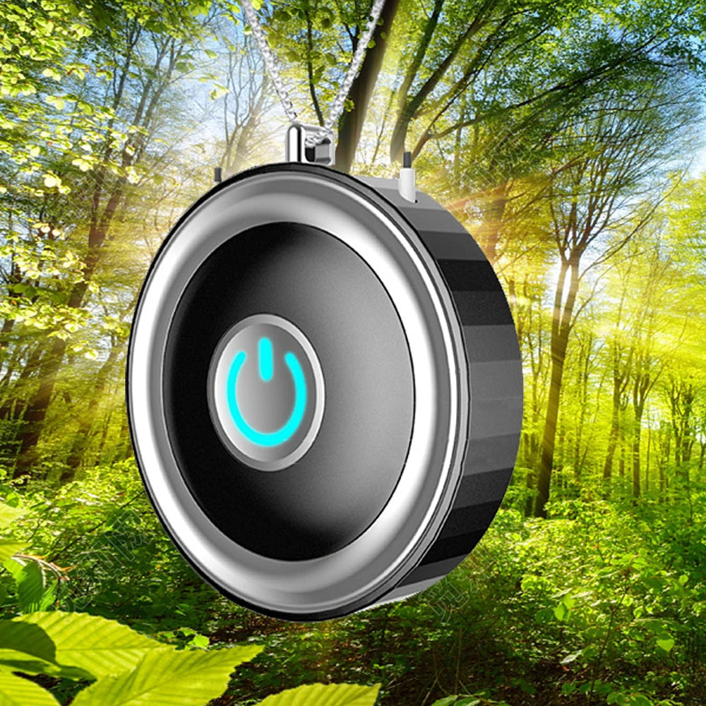 USB Rechargeable Wearable Necklace Air Purifier, Home Hanging Neck Type Car Oxygen Bar at Any Time Negative Ion Air Purifier