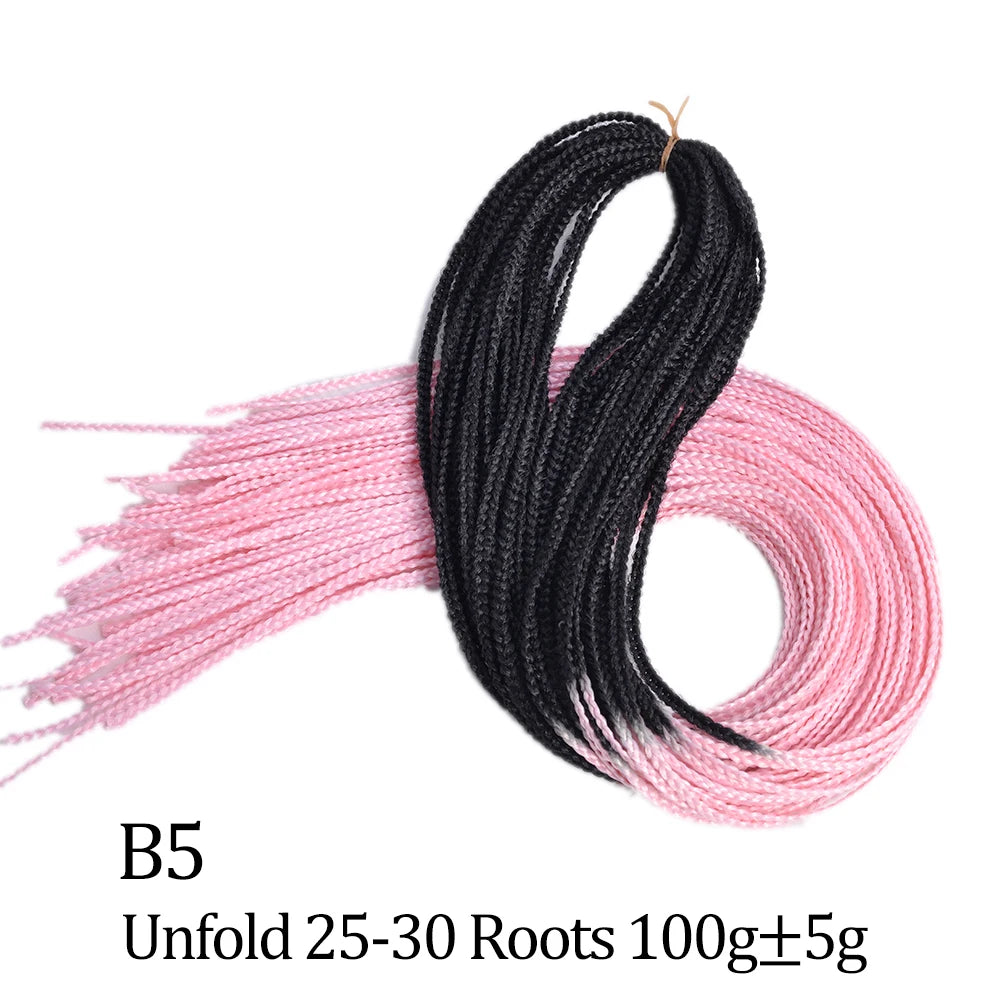 Ombre Zizi Braids Thin Box Braids Crochet Hair Extensions Synthetic Hair Rainbow Thin Zizi Braids Hair Bundles BudaBuda