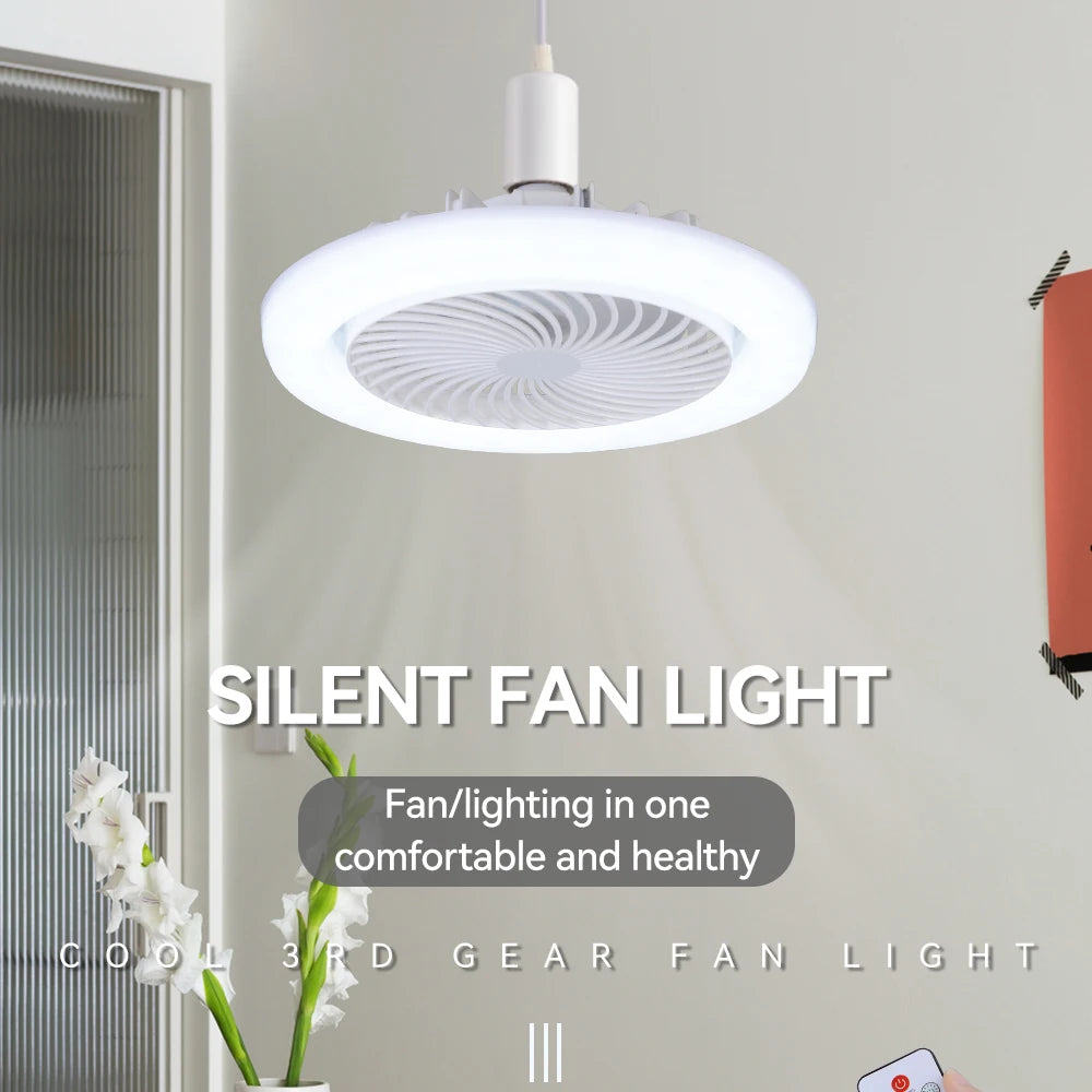 Modern Ceiling Fan Light E27 with Led Light Cooling Remote Fan Lamp Chandelier Wind Speed Room Home Decor PC 29W 3 White 80 100