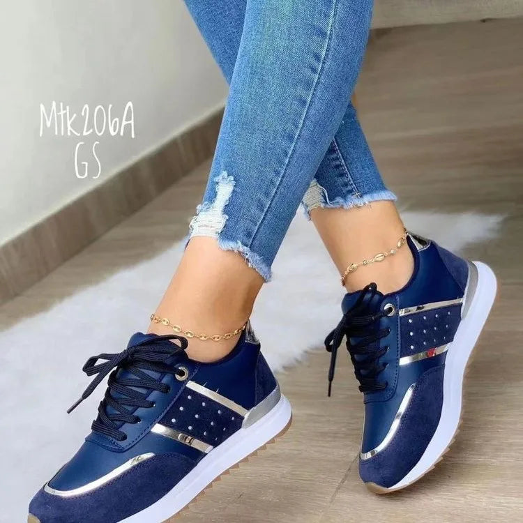 Women's Peep Toe Monk Strap Casual Sneakers