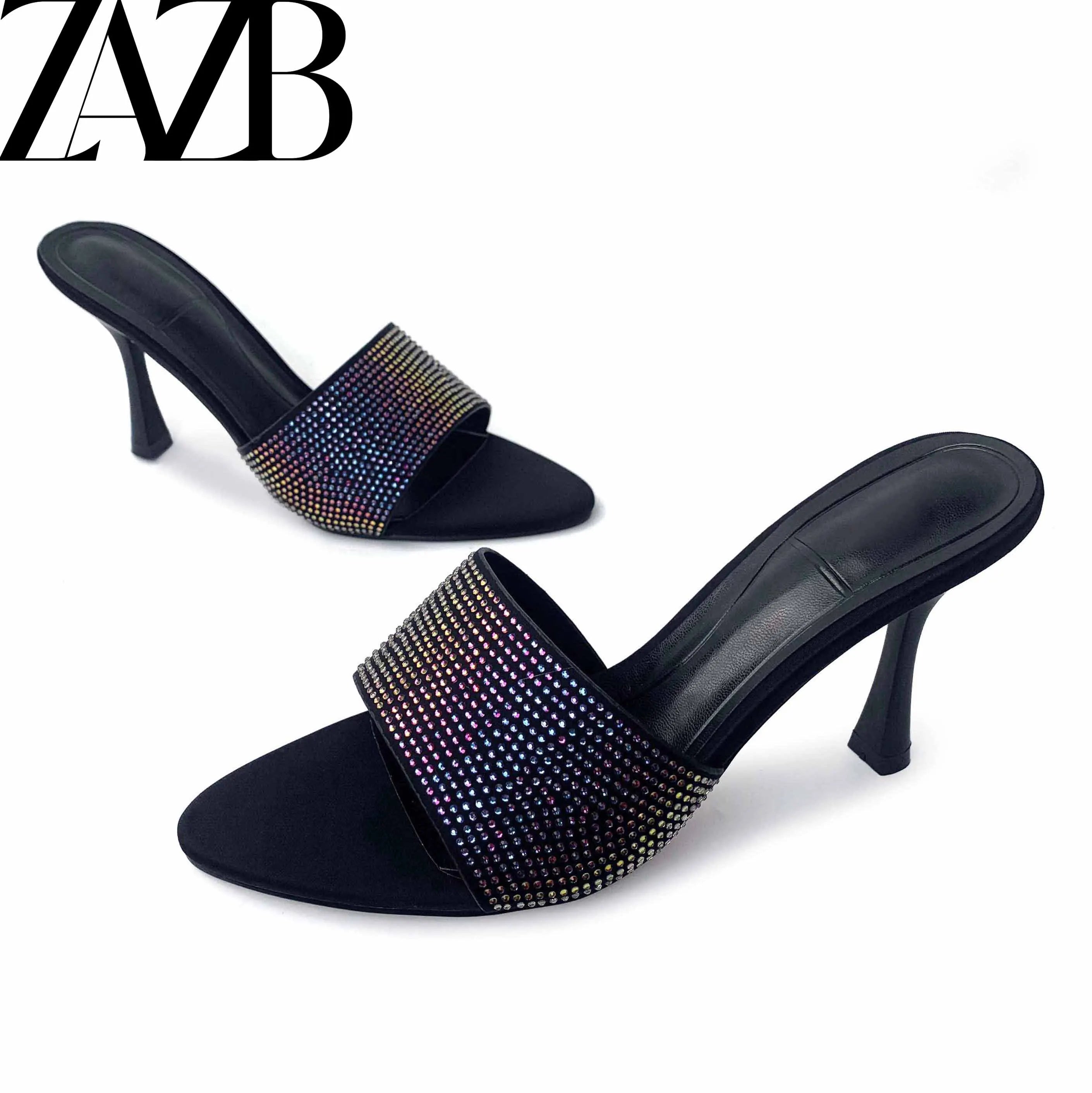 Women's Rhinestone Peep Toe Pointed Sandals